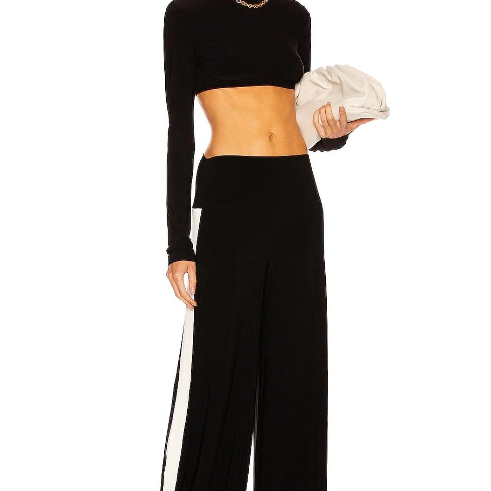 NORMA KAMALI SIDE STRIPE ELEPHANT PANT SIZE M